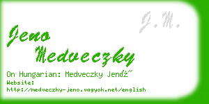 jeno medveczky business card